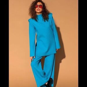 Dressed in LALA New era Luxe knit set in Electric Blue